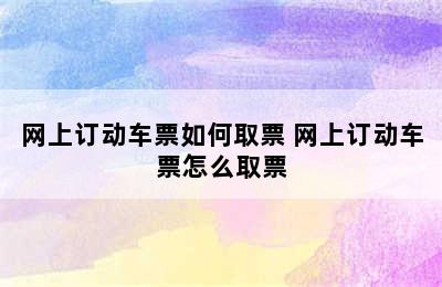 网上订动车票如何取票 网上订动车票怎么取票